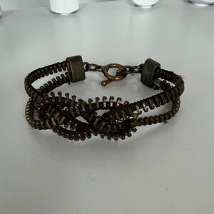 Brown and Gold Woven Bracelet
